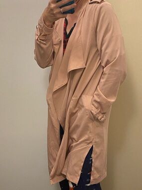 Forever 21 Light Blush Open Front Trench Coat